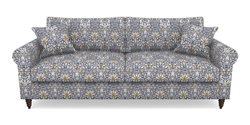Product photograph of Apuldram 4 Seater Sofa In William Morris Collection - Snakeshead - Indigo Hemp from Sofas and Stuff Limited
