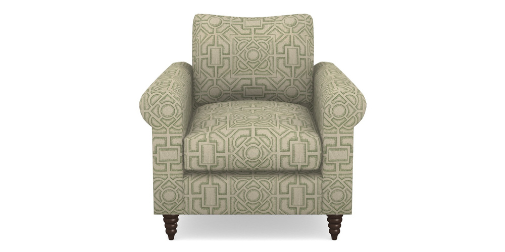 Product photograph of Apuldram Chair In Rhs Collection - Large Knot Garden Linen - Green from Sofas and Stuff Limited