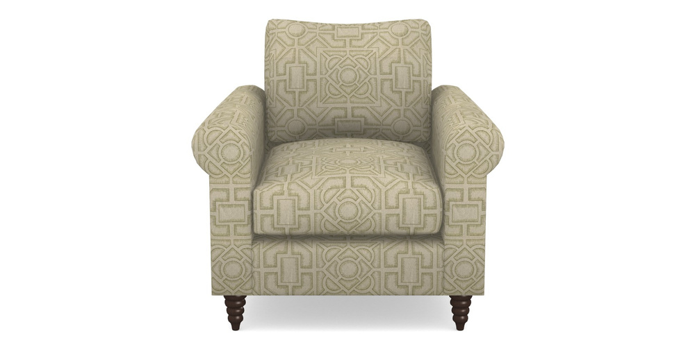 Product photograph of Apuldram Chair In Rhs Collection - Large Knot Garden Linen - Olive from Sofas and Stuff Limited