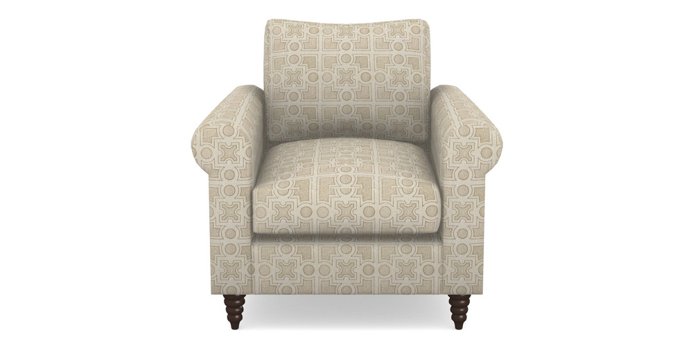 Product photograph of Apuldram Chair In Rhs Collection - Small Knot Garden Cotton Weave - Gold from Sofas and Stuff Limited