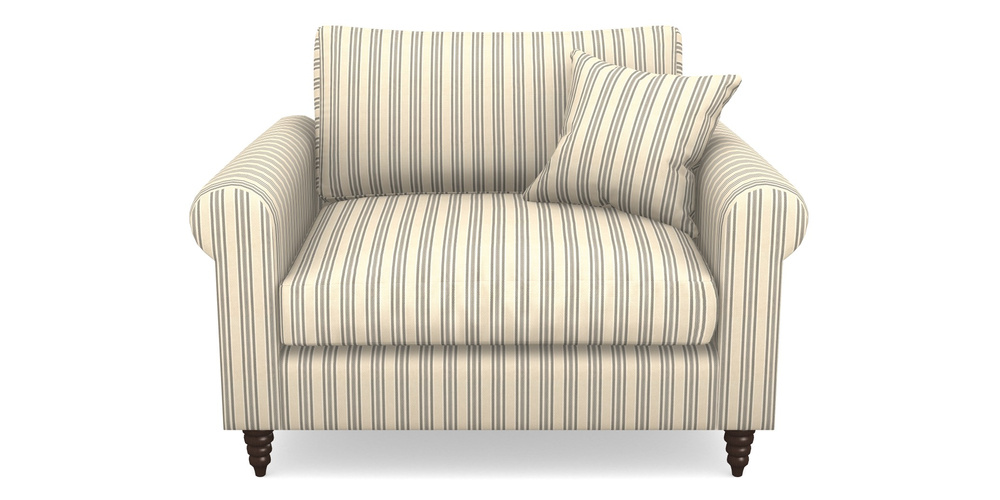 Product photograph of Apuldram Snuggler In Cloth 22 - Racing Stripes Ayr - Charcoal from Sofas and Stuff Limited