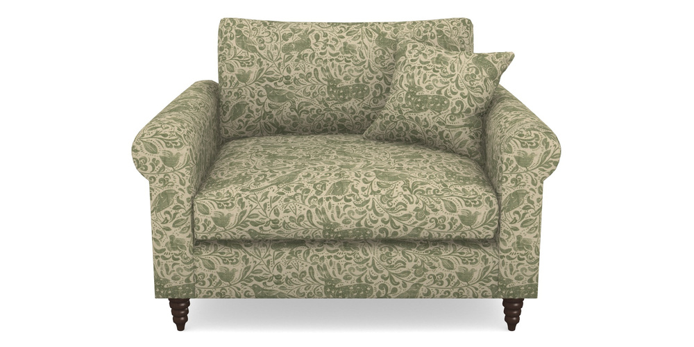 Product photograph of Apuldram Snuggler In V A Drawn From Nature - Bird And Rabbit - Light Green from Sofas and Stuff Limited