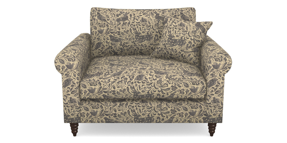 Product photograph of Apuldram Snuggler In V A Drawn From Nature - Bird And Rabbit - Navy from Sofas and Stuff Limited