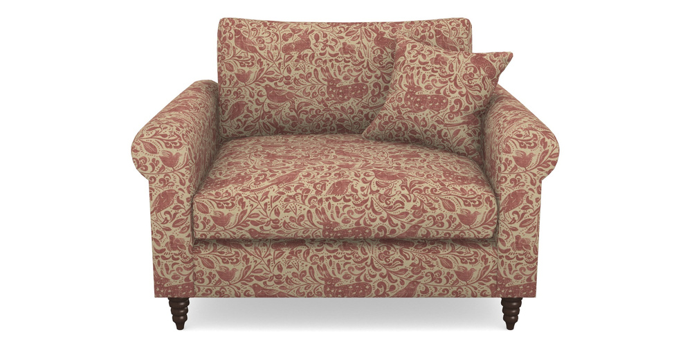 Product photograph of Apuldram Snuggler In V A Drawn From Nature - Bird And Rabbit - Red from Sofas and Stuff Limited