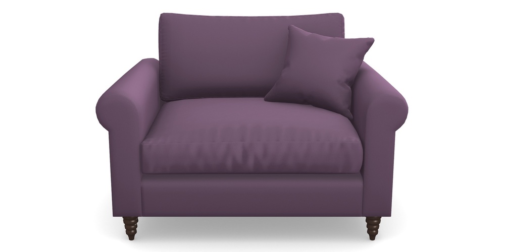 Product photograph of Apuldram Snuggler In Clever Glossy Velvet - Blackcurrant from Sofas and Stuff Limited