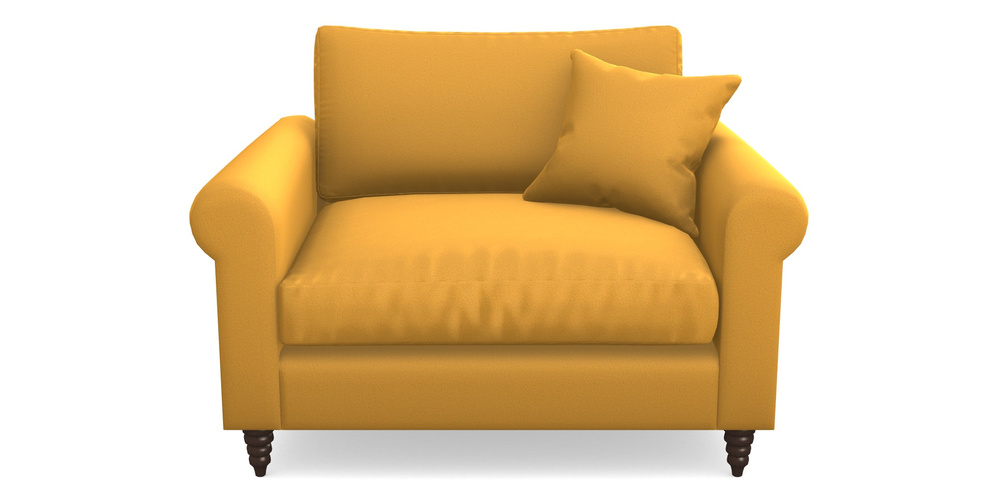 Product photograph of Apuldram Snuggler In Clever Glossy Velvet - Fools Gold from Sofas and Stuff Limited