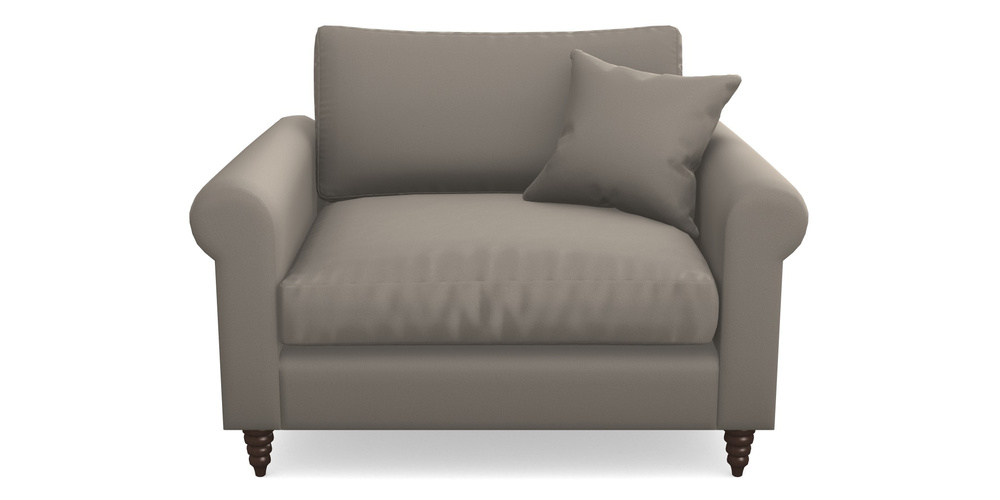 Product photograph of Apuldram Snuggler In Clever Glossy Velvet - Mole from Sofas and Stuff Limited