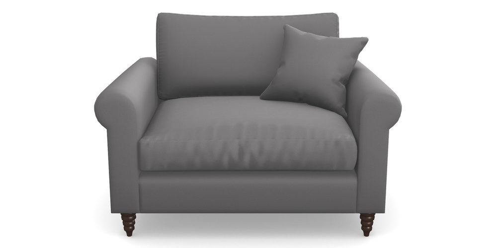 Product photograph of Apuldram Snuggler In Clever Glossy Velvet - Shadow from Sofas and Stuff Limited