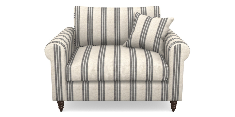 Product photograph of Apuldram Snuggler In Cloth 18 Stripes - Bengal - Bible Black from Sofas and Stuff Limited