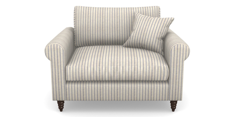 Product photograph of Apuldram Snuggler In Cloth 18 Stripes - Ticking - Indigo from Sofas and Stuff Limited