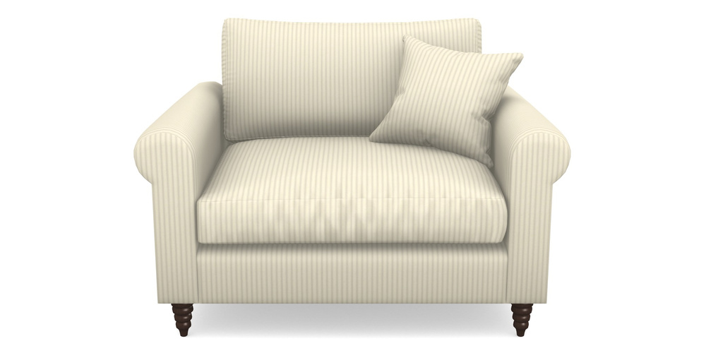 Product photograph of Apuldram Snuggler In Cotton Stripe - Grey from Sofas and Stuff Limited