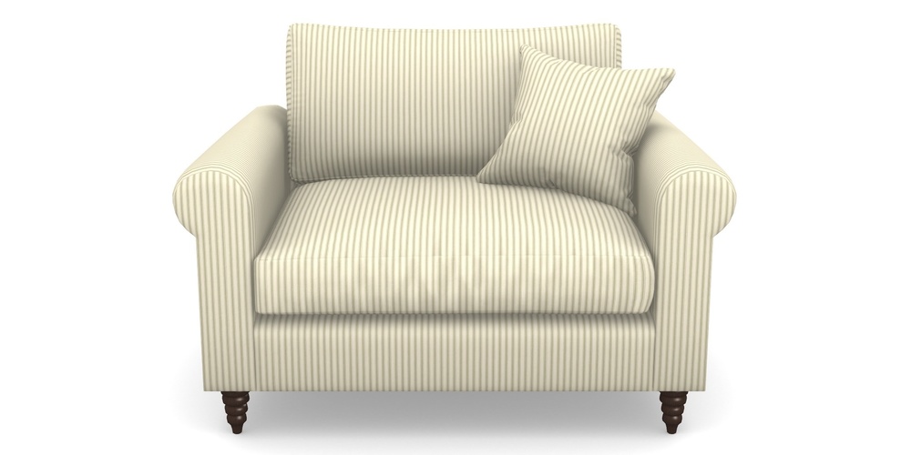 Product photograph of Apuldram Snuggler In Cotton Stripe - Sage from Sofas and Stuff Limited