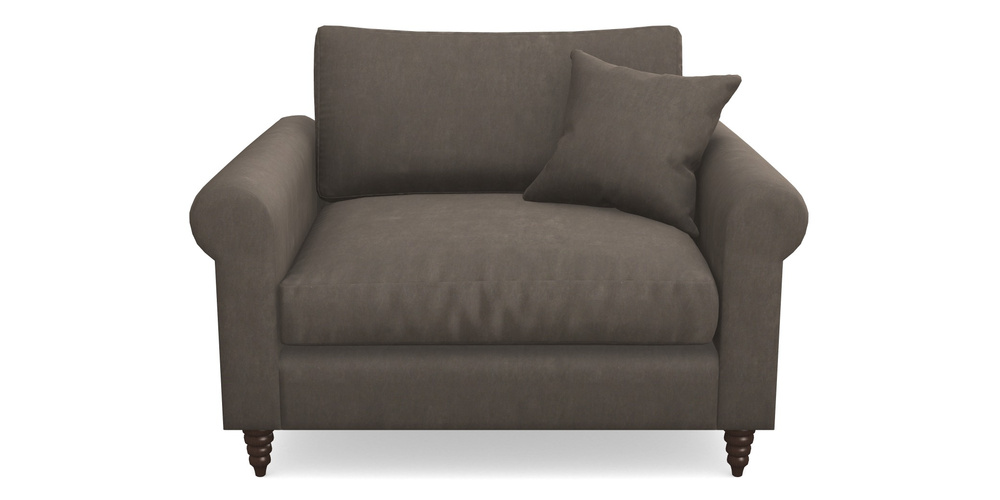 Product photograph of Apuldram Snuggler In Clever Tough And Eco Velvet - Chrome from Sofas and Stuff Limited