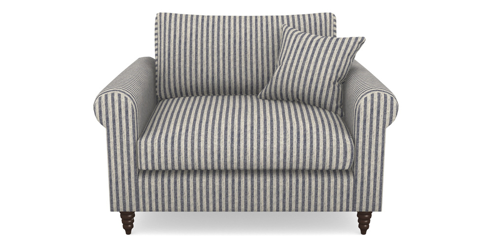 Product photograph of Apuldram Snuggler In Cloth 22 - Pinstripe - Deep Water from Sofas and Stuff Limited