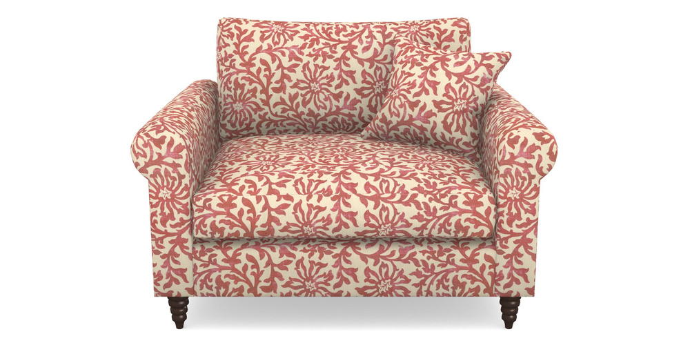 Product photograph of Apuldram Snuggler In V A Brompton Collection - Floral Scroll - Chilli from Sofas and Stuff Limited