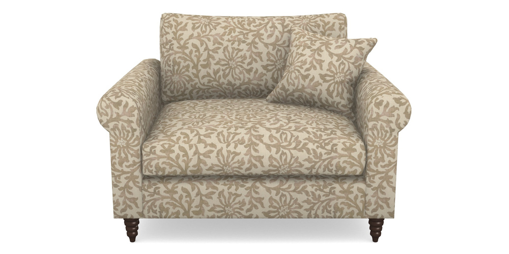 Product photograph of Apuldram Snuggler In V A Brompton Collection - Floral Scroll - Assam Tea from Sofas and Stuff Limited