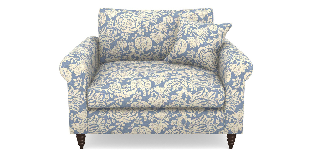 Product photograph of Apuldram Snuggler In V A Brompton Collection - Flowering Kale - Morning Blue from Sofas and Stuff Limited