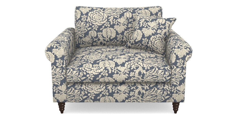 Product photograph of Apuldram Snuggler In V A Brompton Collection - Flowering Kale - Midnight Blue from Sofas and Stuff Limited