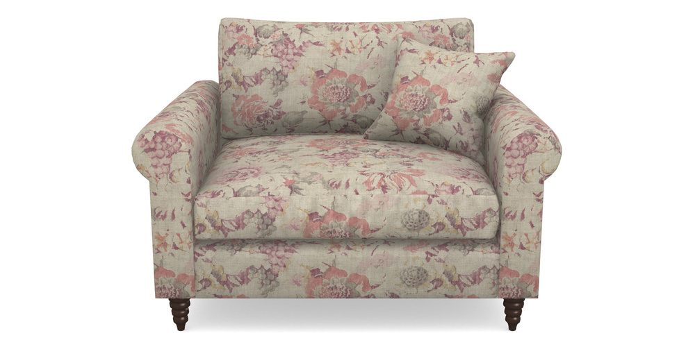 Product photograph of Apuldram Snuggler In Floral Linen - Faith Antique Sangria from Sofas and Stuff Limited