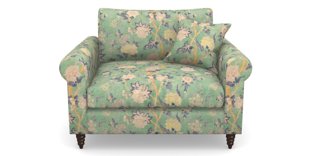 Product photograph of Apuldram Snuggler In Floral Linen - Even So Verde from Sofas and Stuff Limited