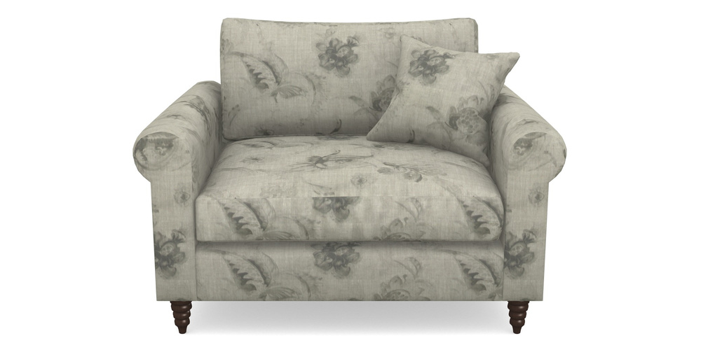 Product photograph of Apuldram Snuggler In Floral Linen - Lela Mystery Oat Sepia from Sofas and Stuff Limited