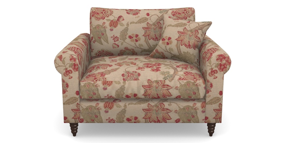 Product photograph of Apuldram Snuggler In Floral Linen - Indienne T Rosso from Sofas and Stuff Limited