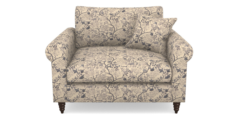 Product photograph of Apuldram Snuggler In Rhs Collection - Gertrude Jekyll Linen Cotton Blend - Navy from Sofas and Stuff Limited