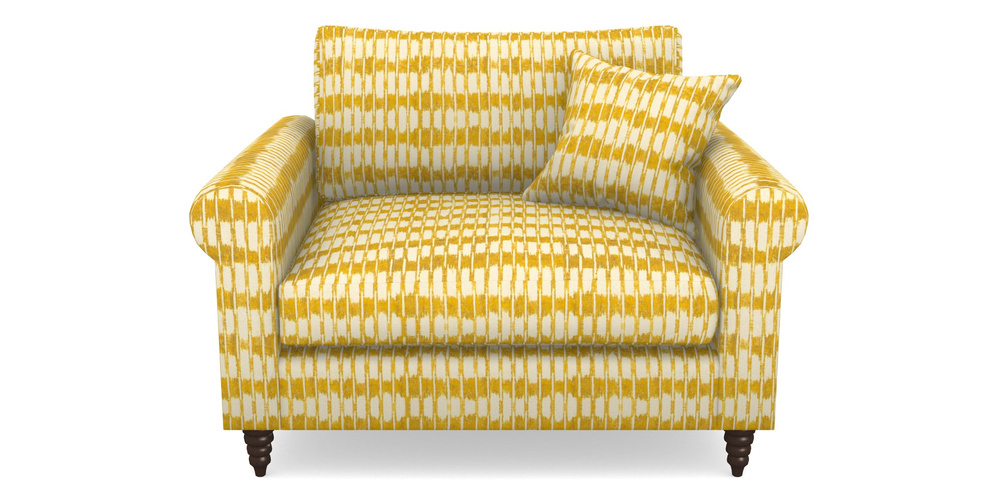 Product photograph of Apuldram Snuggler In V A Brompton Collection - Ikat - Corn from Sofas and Stuff Limited