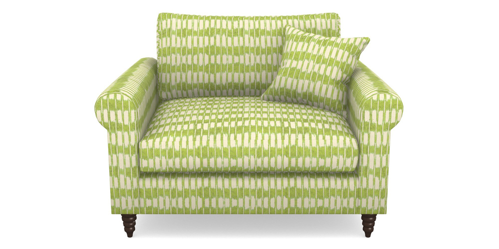 Product photograph of Apuldram Snuggler In V A Brompton Collection - Ikat - Lime from Sofas and Stuff Limited