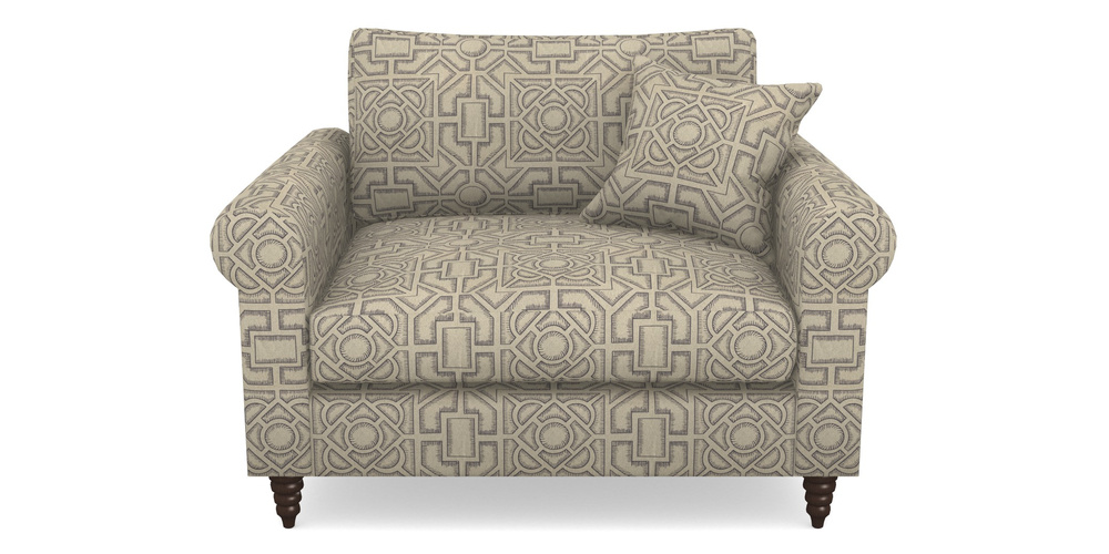 Product photograph of Apuldram Snuggler In Rhs Collection - Large Knot Garden Linen - Grey from Sofas and Stuff Limited