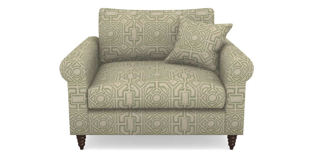 Product photograph of Apuldram Snuggler In Rhs Collection - Large Knot Garden Linen - Green from Sofas and Stuff Limited