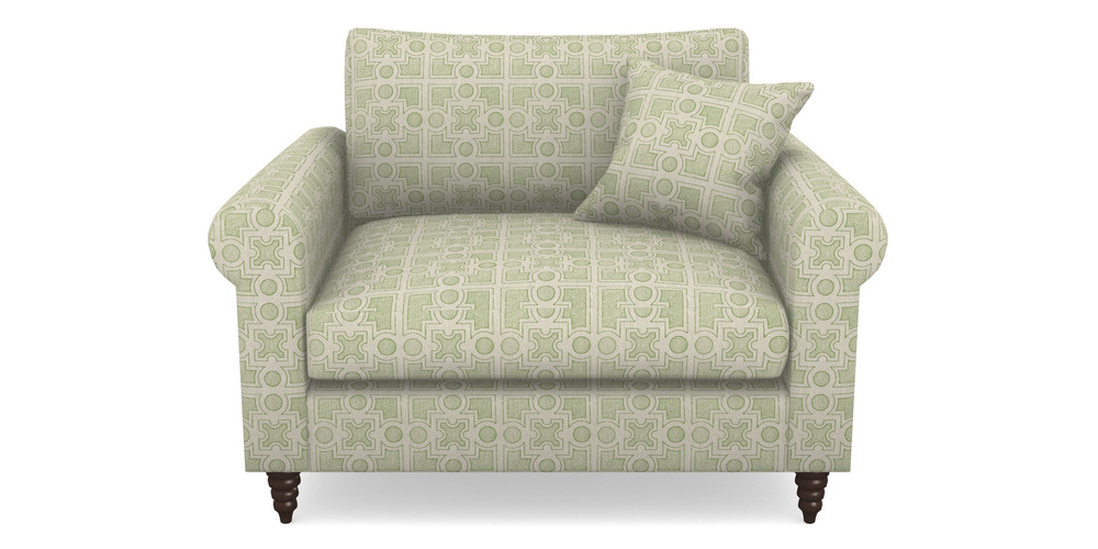 Product photograph of Apuldram Snuggler In Rhs Collection - Small Knot Garden Cotton Weave - Green from Sofas and Stuff Limited