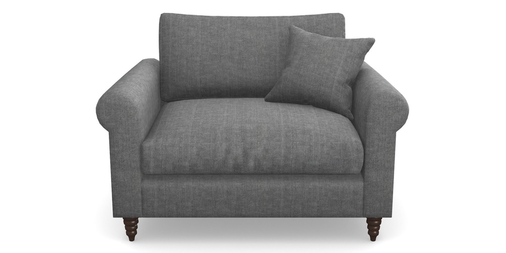 Product photograph of Apuldram Snuggler In Super Soft Velvet - Steel from Sofas and Stuff Limited