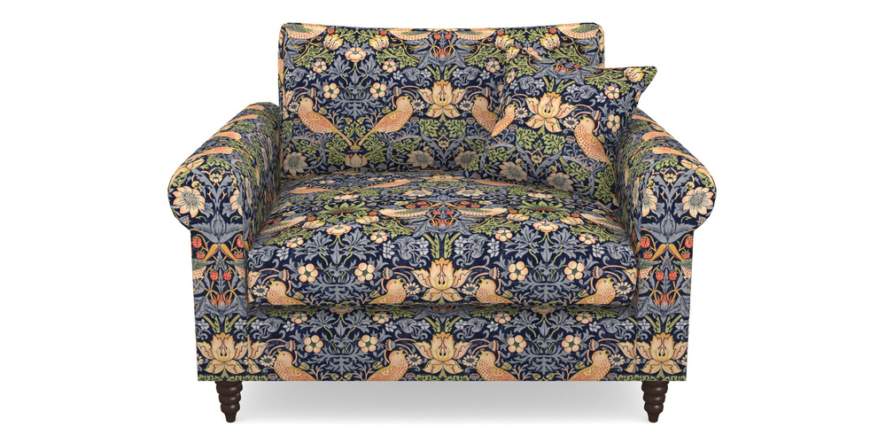 Product photograph of Apuldram Snuggler In William Morris Collection - Strawberry Thief - Indigo Mineral from Sofas and Stuff Limited