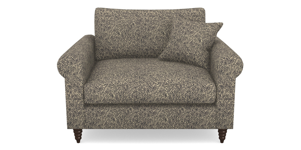 Product photograph of Apuldram Snuggler In V A Drawn From Nature Collection - Willow - Navy from Sofas and Stuff Limited