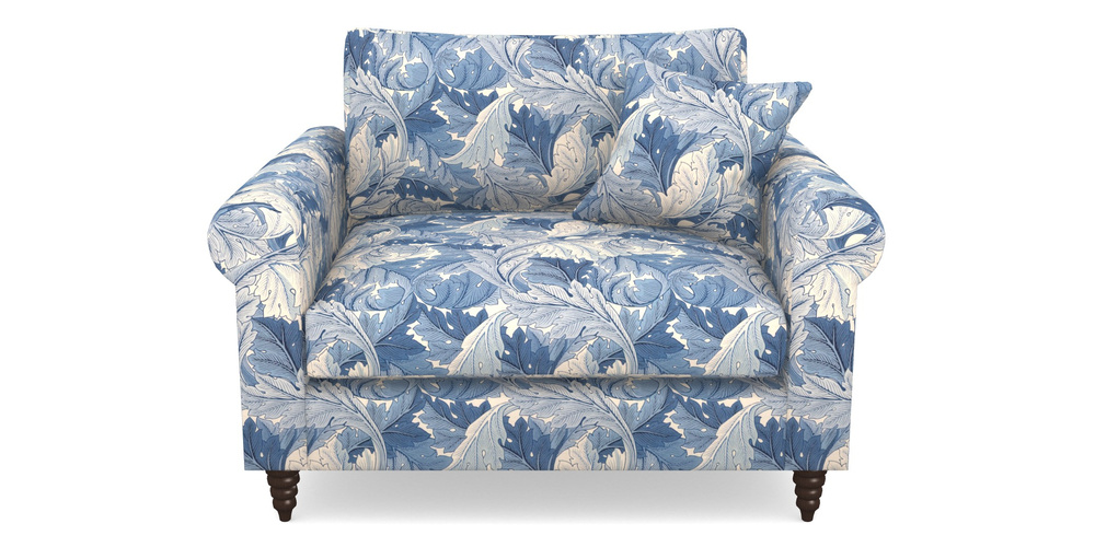 Product photograph of Apuldram Snuggler In William Morris Collection - Acanthus - Woad from Sofas and Stuff Limited