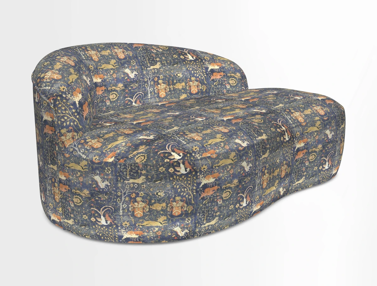 Arc small sofa in Wave Blueberry