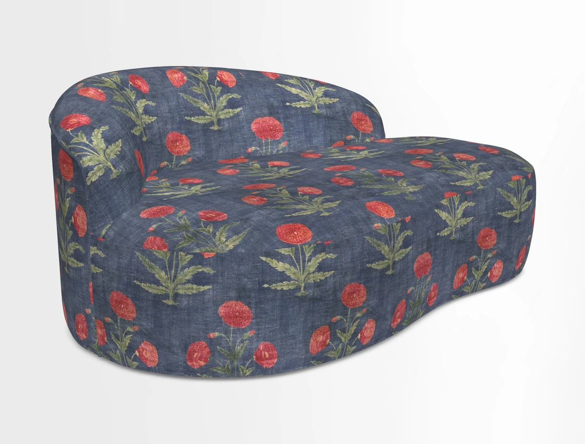 Arc small sofa in Wave Blueberry