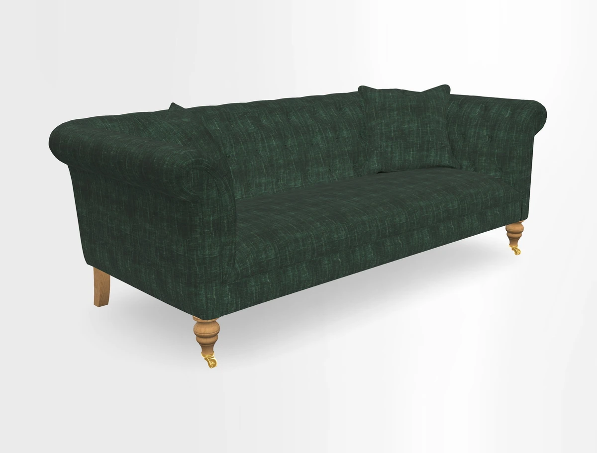 Arncliffe 3 Seater Sofa in Traditional Vintage Velvet Olive