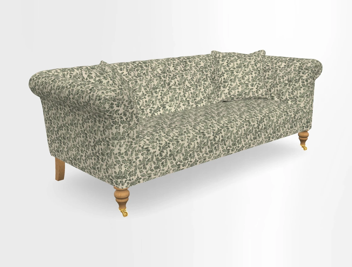 Arncliffe 3 Seater Sofa in Traditional Vintage Velvet Olive
