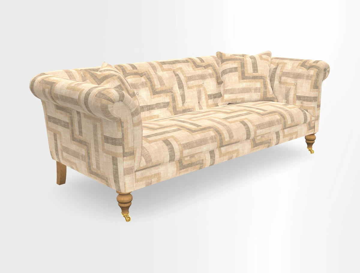 Arncliffe 3 Seater Sofa in Traditional Vintage Velvet Olive