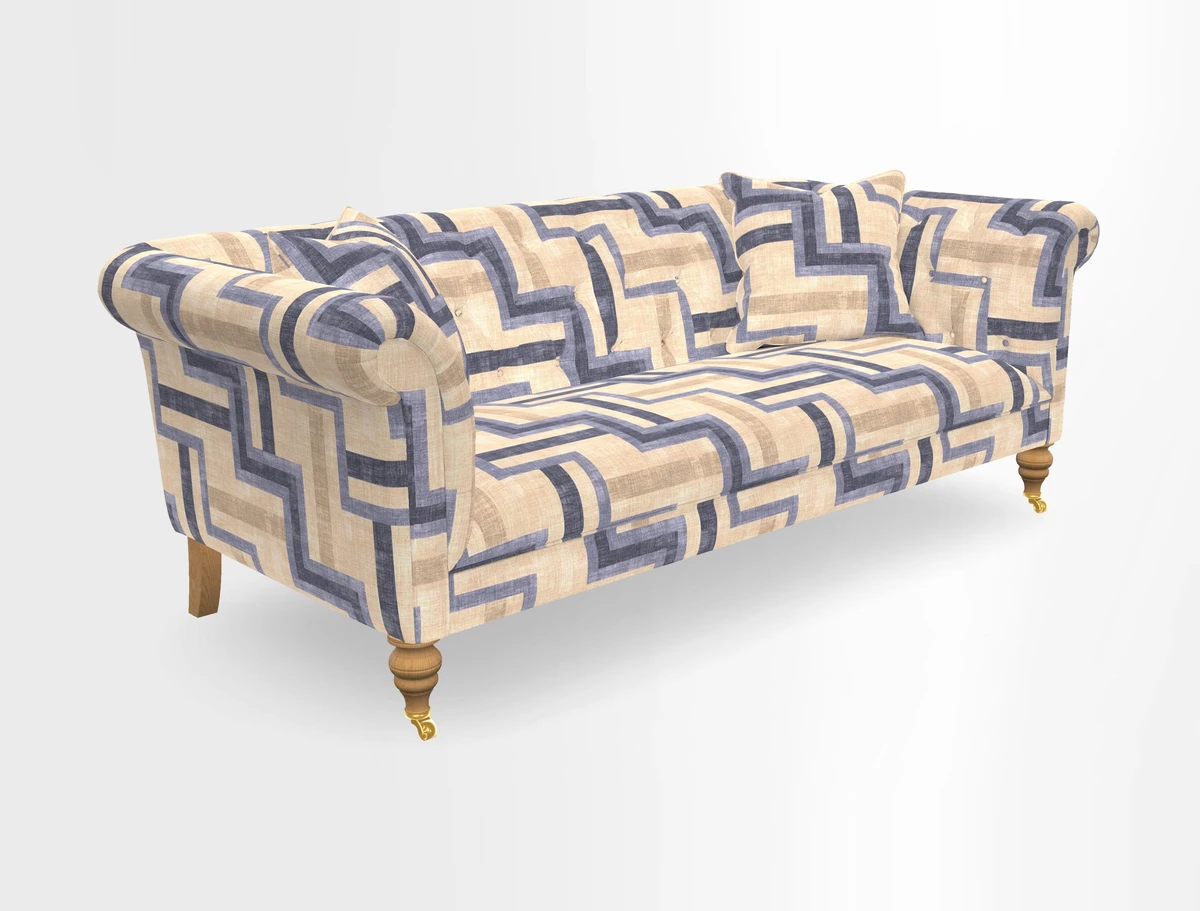 Arncliffe 3 Seater Sofa in Traditional Vintage Velvet Olive