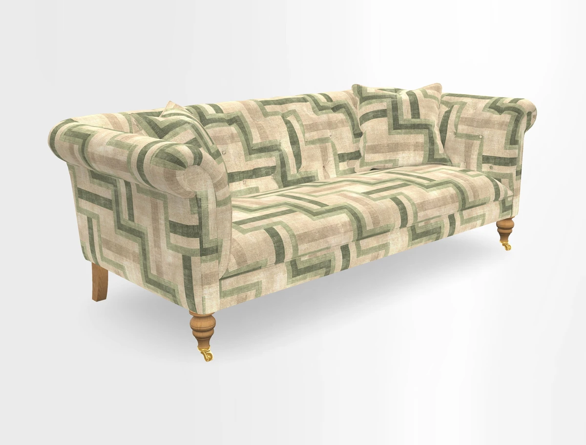 Arncliffe 3 Seater Sofa in Traditional Vintage Velvet Olive