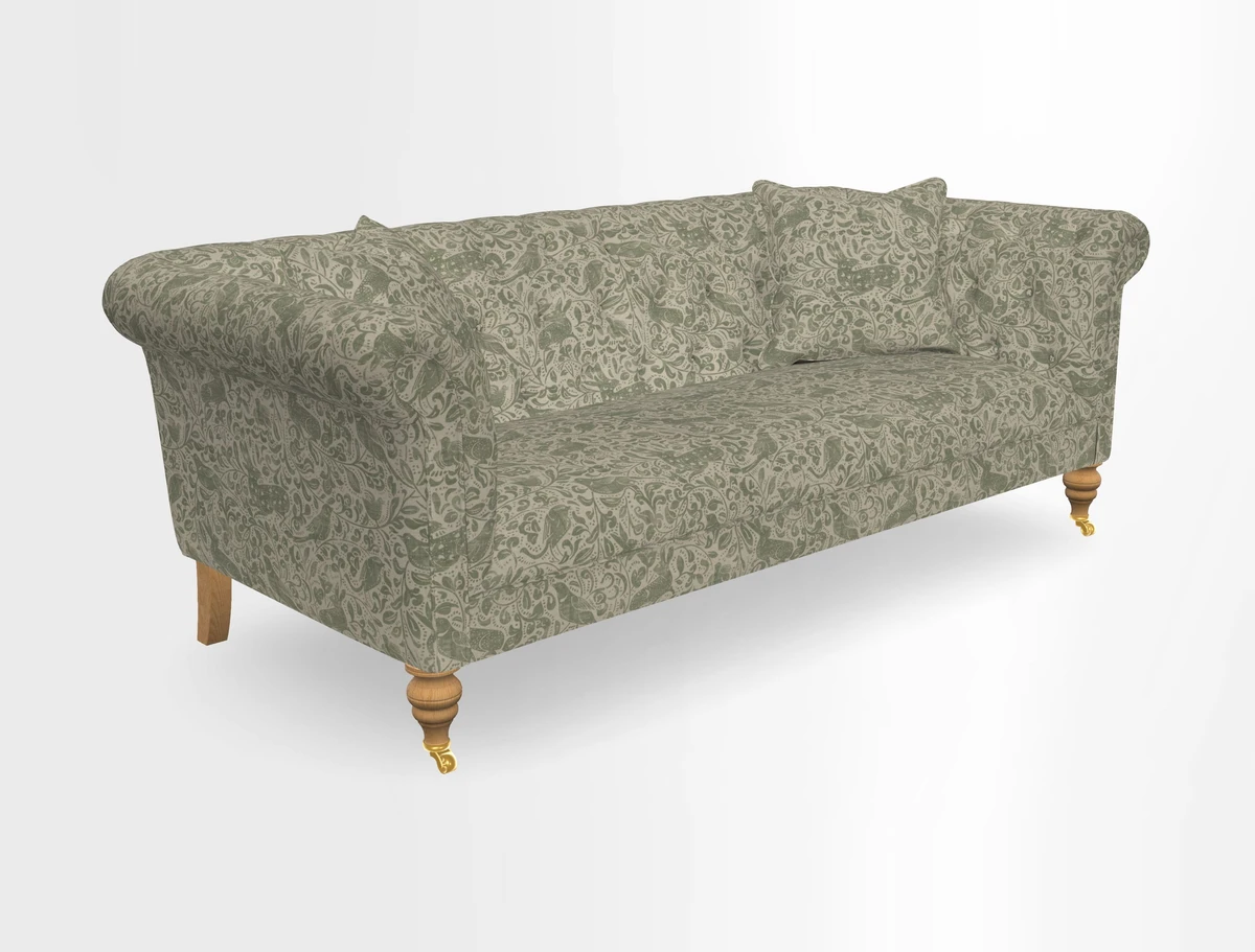 Arncliffe 3 Seater Sofa in Traditional Vintage Velvet Olive