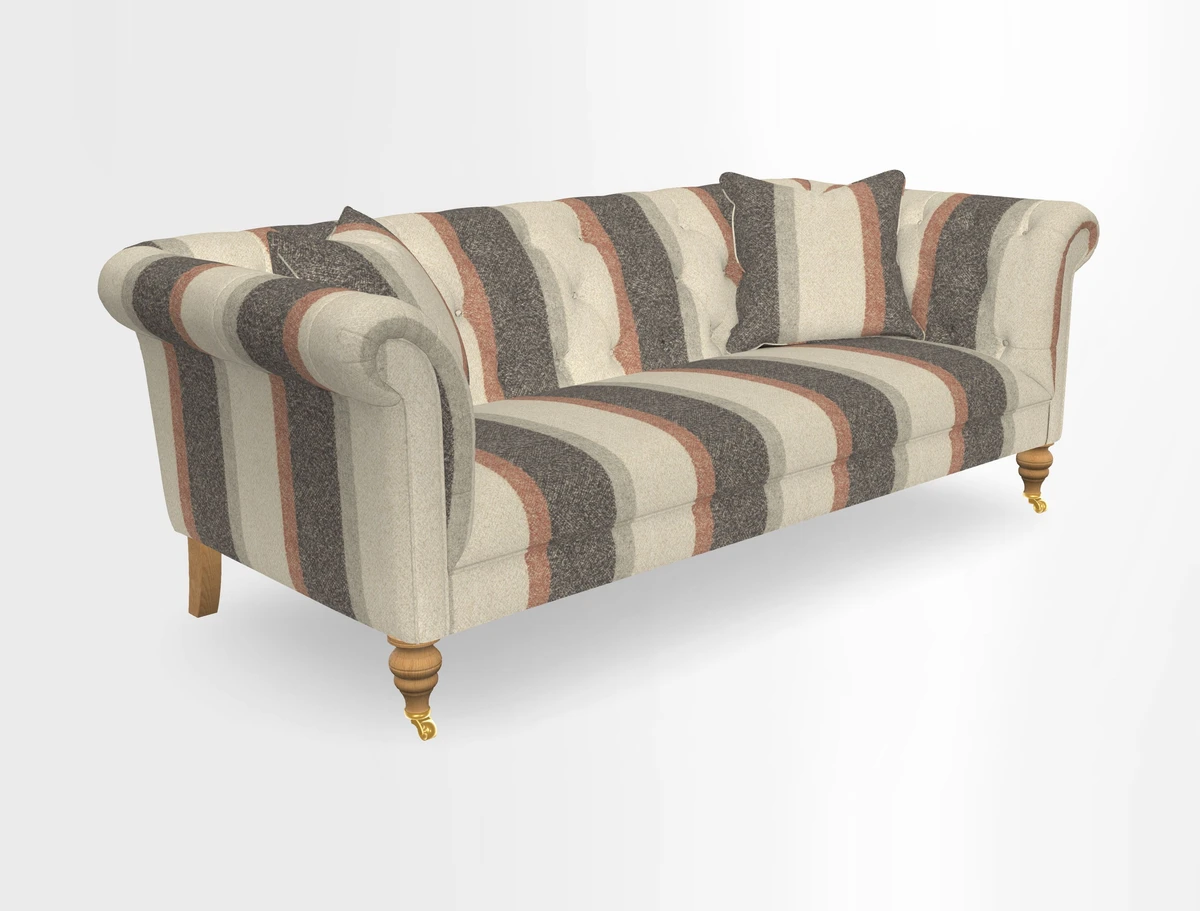 Arncliffe 3 Seater Sofa in Traditional Vintage Velvet Olive