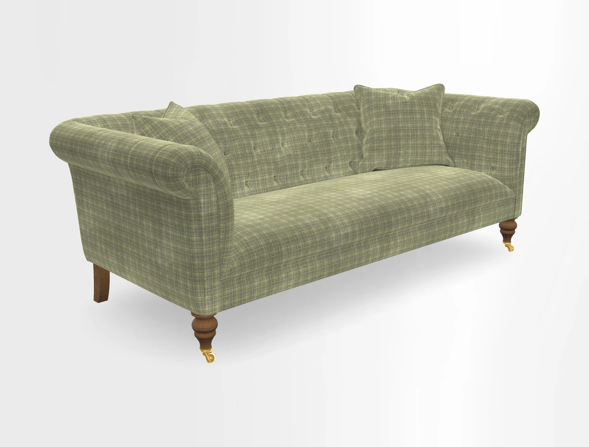Arncliffe 3 Seater Sofa in Traditional Vintage Velvet Olive