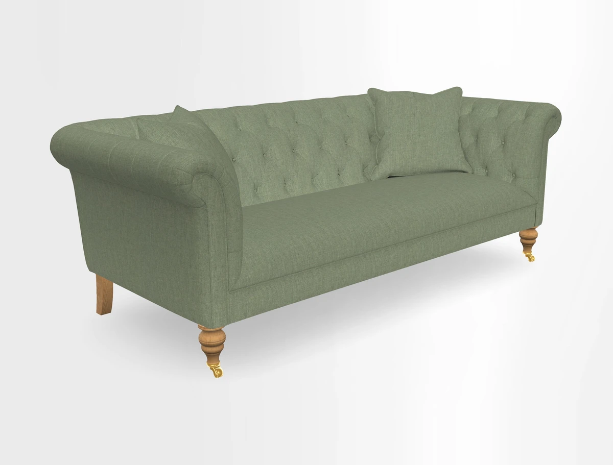 Arncliffe 3 Seater Sofa in Traditional Vintage Velvet Olive