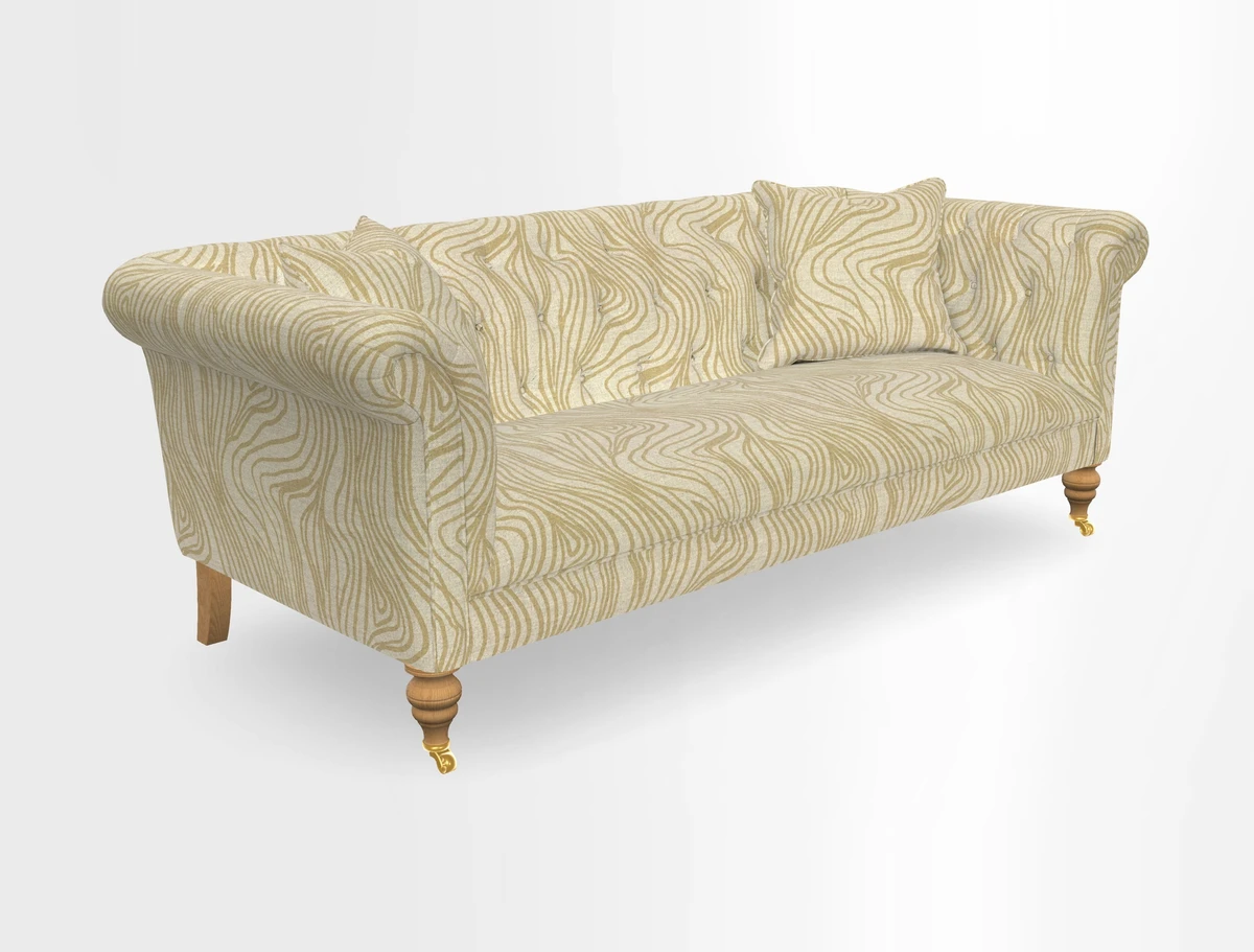 Arncliffe 3 Seater Sofa in Traditional Vintage Velvet Olive