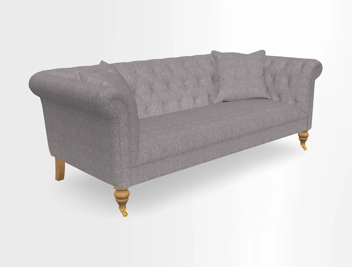 Arncliffe 3 Seater Sofa in Traditional Vintage Velvet Olive