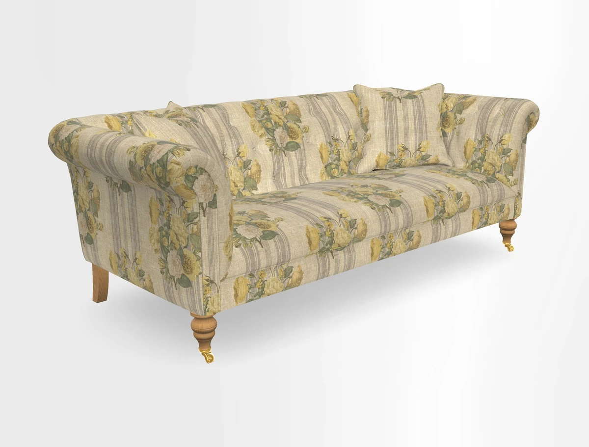 Arncliffe 3 Seater Sofa in Traditional Vintage Velvet Olive